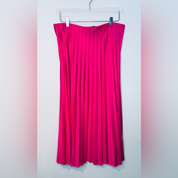 J.Crew Gwyneth Pleated Pink Satin Midi Slip Skirt - Picture 2 of 11